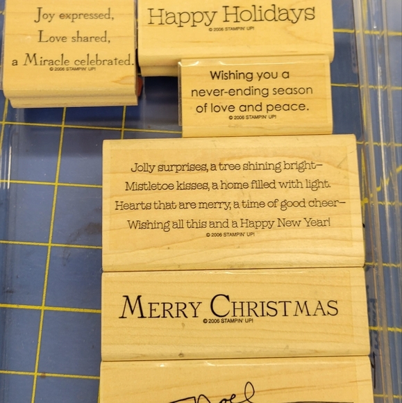 Stampin Up - Wood Block Rubber Stamps Lot of 7 Brand New x 6 Used x 1 - Picture 2 of 5